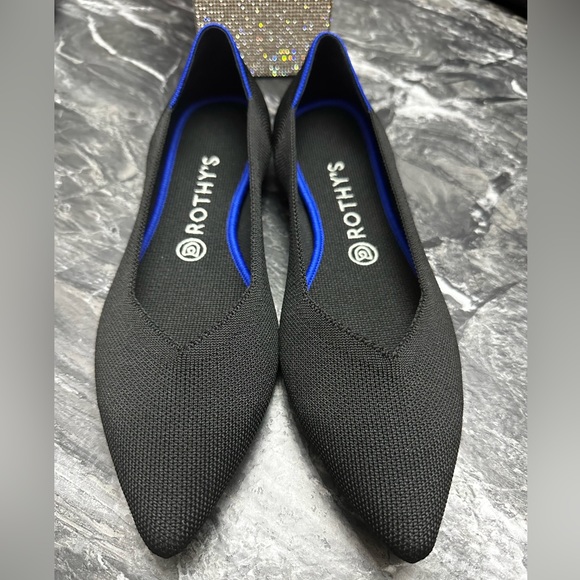 Brand New 🖤 Rothy’s The Point Classic Black Solid - Size 9.5 - Picture 5 of 13